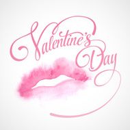 Lips painted in watercolor Vector illustration N2