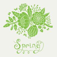 Vintage card with a blossoming branch N15