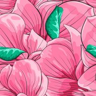 Beautiful seamless background with pink magnolia N2