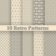 Retro different seamless patterns Vector illustration N2