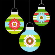 Three Hanging Christmas Baubles N2