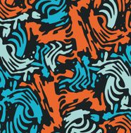Abstract square zebra pattern Multicolored Orange blue ambiance Vector