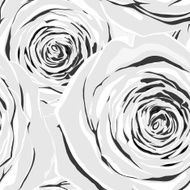 Beautiful monochrome black and white seamless background with flowers N15