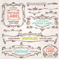VintageVector Set Hand Drawn DesignElements and Frames