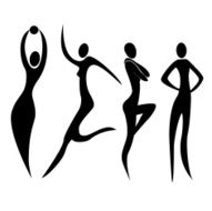 collection of black pictograms women