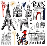 Symbols Buildings and Tourism Landmarks of Paris France Set N2