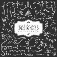 Chalk decorative curls and swirls Designers collection