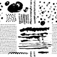 Hand Drawn seamless pattern made with ink Vector Isolated