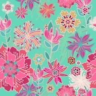 Seamless floral vector pattern - scandinavian style N7