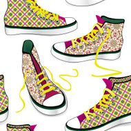Fashion sneaker seamless pattern