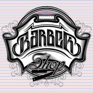 stylish sign for a barber shop