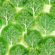 Tree seamless pattern Vector illustration