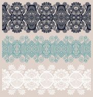 collection of seamless ornamental floral stripes N116