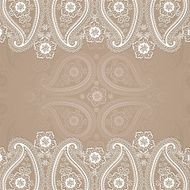 Paisley border lace design template N3