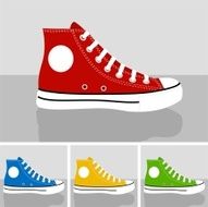 CLASSIC CHUCKS allstar sneakers set illustration vector