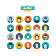 Set of avatar flat design icons N4