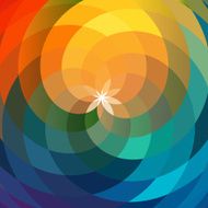 Vector template spiral geometric flower Abstract
