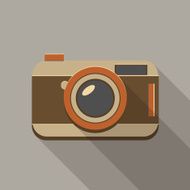 Flat long shadow camera icon N3
