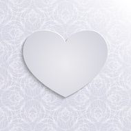 Big heart with laconic lace-like background