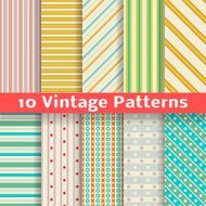 Different vintage stripe vector seamless patterns (tiling)