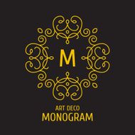 Vintage floral logo monogram design template N6
