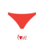 Red womenÂs underwear panties Love card