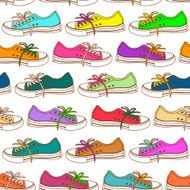 Seamless pattern of sneakers N4