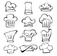 collection chef hats set vector illustration