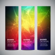 Geometric lowpoly abstract modern vector banners set with polygonal background N3