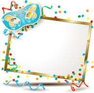Signboard with carnival mask horizontal version