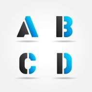abcd blue stencil font