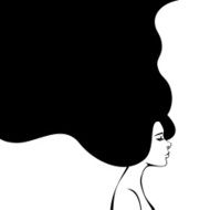 Abstract Fashion Woman with Long Hair Vector Illustration