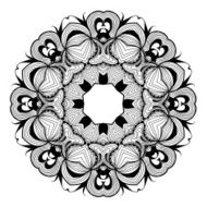 Ornamental round lace pattern is like mandala N64