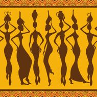 African seamless pattern with women
