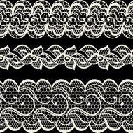 Lace fabric seamless borders with abstract flowers N3