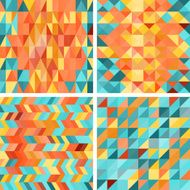 Seamless colorfull geometric patterns in retro style N2