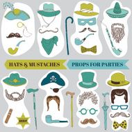 Photo Booth Party set - Glasses hats lips mustache masks
