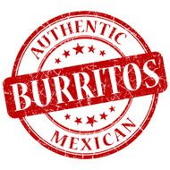 burritos red grunge stamp