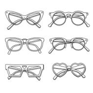vector sunglasses icons set N3