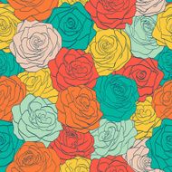 seamless pattern colorful vintage roses Â