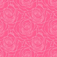 seamless pattern in roses with contours