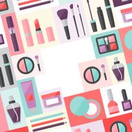 Beauty background with icons cosmetics N4