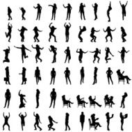 Vector silhouette of a woman N1086
