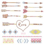 hipster graphic set - arrow and love N2