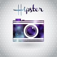 Hipster galaxy camera Vector illustration