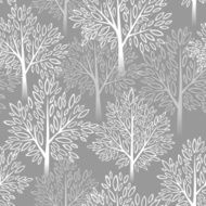 Tree seamless pattern Vector illustration N3
