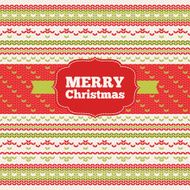 Christmas greeting card with knitted pattern