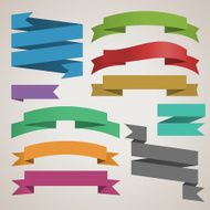 Set of retro ribbons