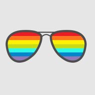 Glasses with rainbow lenses Isolated icon