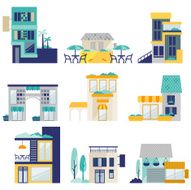 set of shopping center